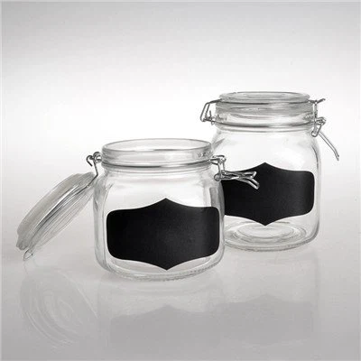 Kvadraten okrogel steklen kozarec z nepredušnim pokrovom