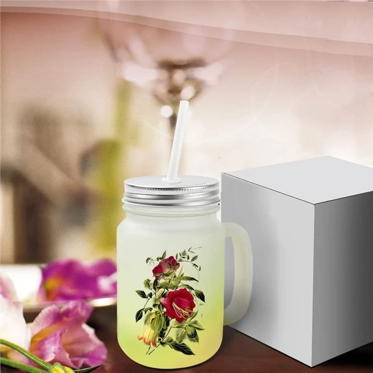 14 OZ Glass Drinking Mason Jar