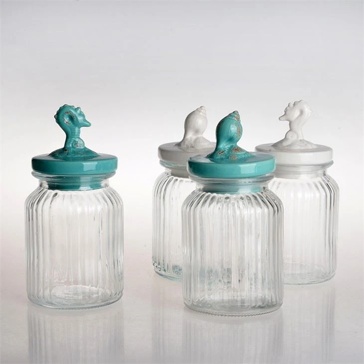 Clear Glass Food Storage Jars With Ceramic Lids