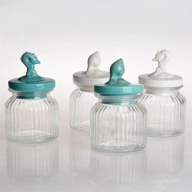 Clear Glass Food Storage Jars With Ceramic Lids
