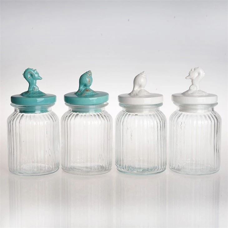 Clear Glass Food Storage Jars With Ceramic Lids