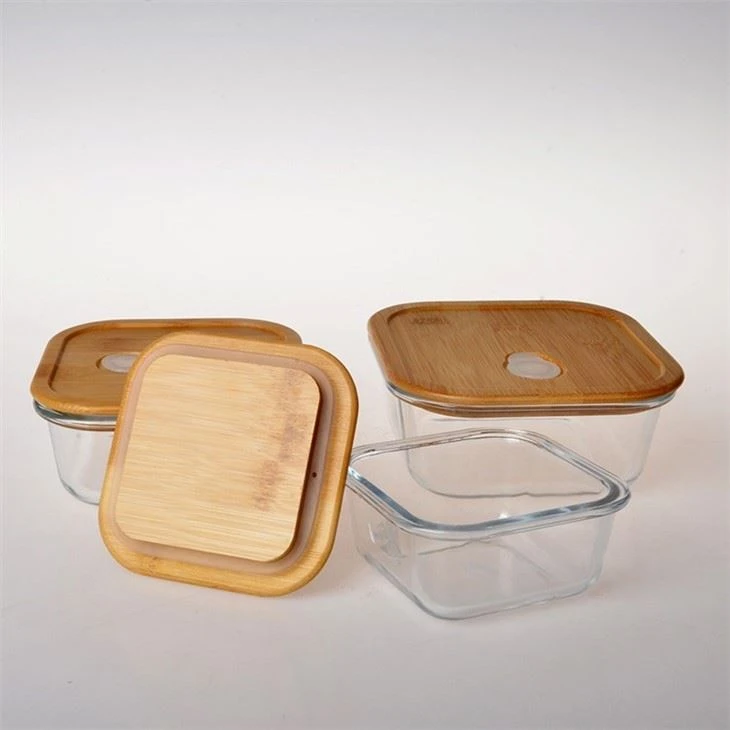 Kitchen Storage Container Set With Bamboo Lids