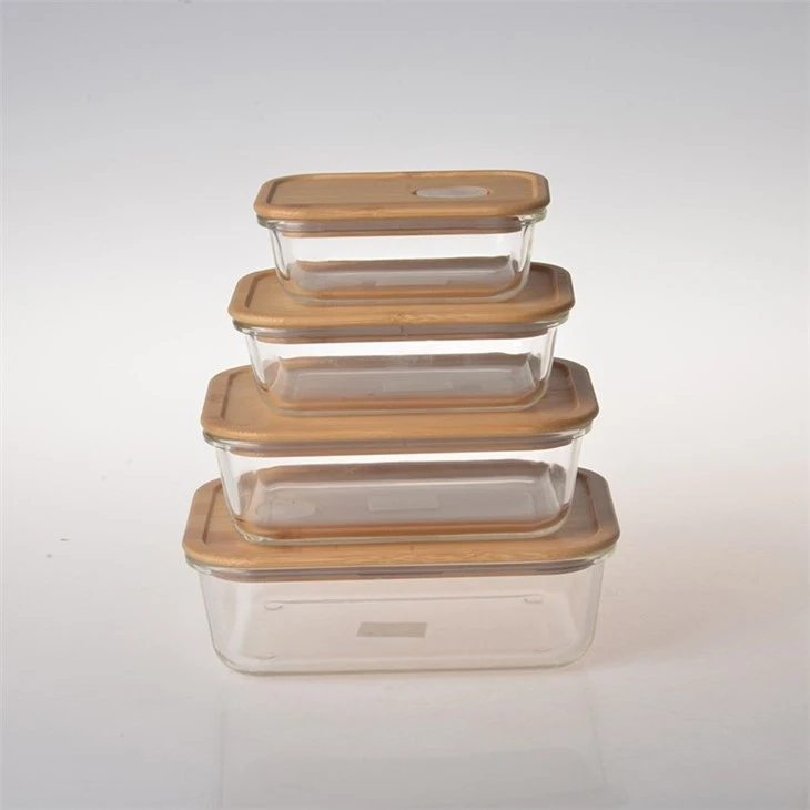 Kitchen Storage Container Set With Bamboo Lids