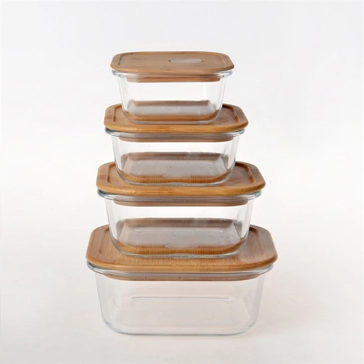 Kitchen Storage Container Set With Bamboo Lids