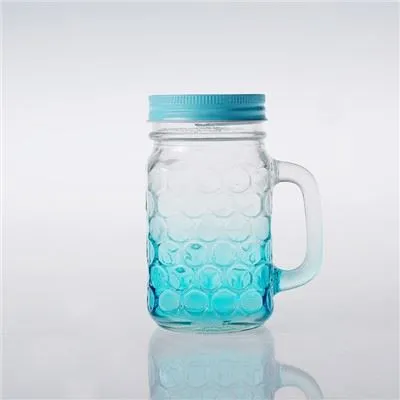 Mason Jar z ročajem in pokrovom