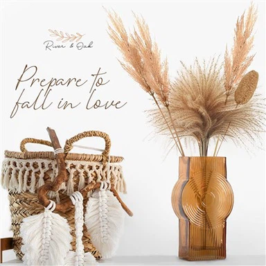 Vaza iz jantarnega stekla za sodoben dekor