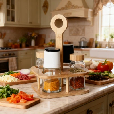 Set začimb s 4-kozarci in pokrovom